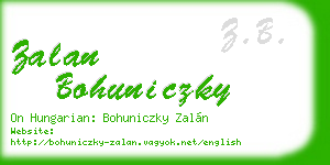 zalan bohuniczky business card